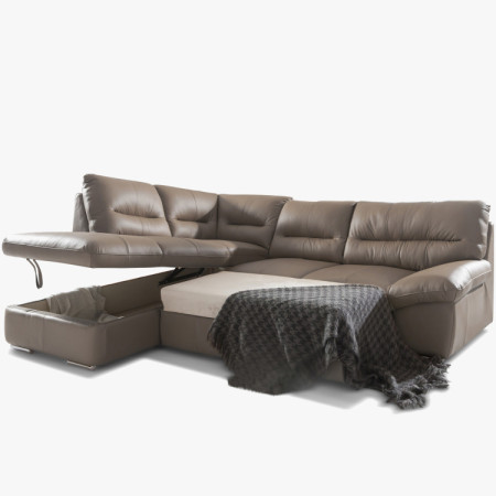 Rücksitzgarnitur - echtes Leder SAND, William Ecke links