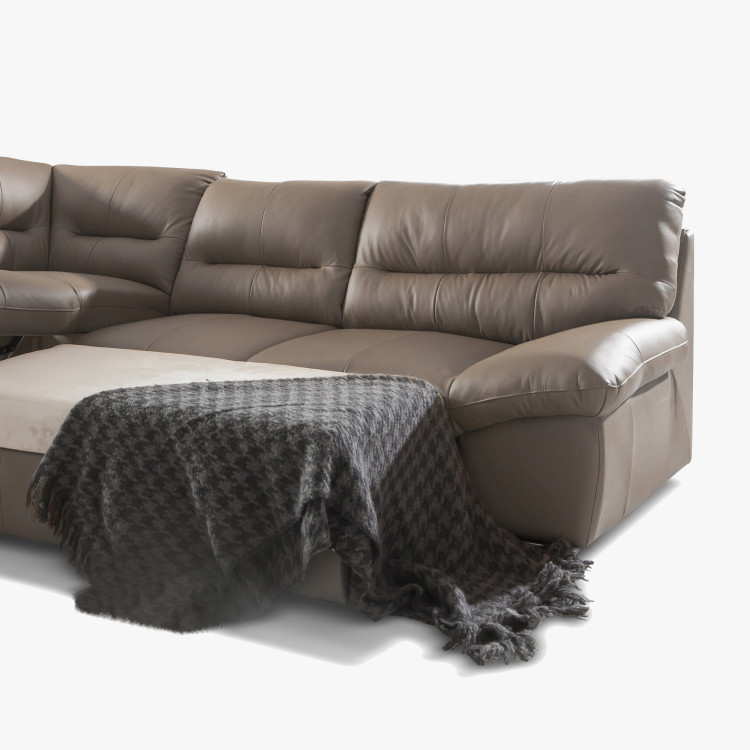 Rücksitzgarnitur - echtes Leder SAND, William Ecke links