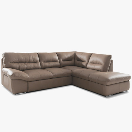 Ecksofa - echtes Leder SAND, William Ecke rechts