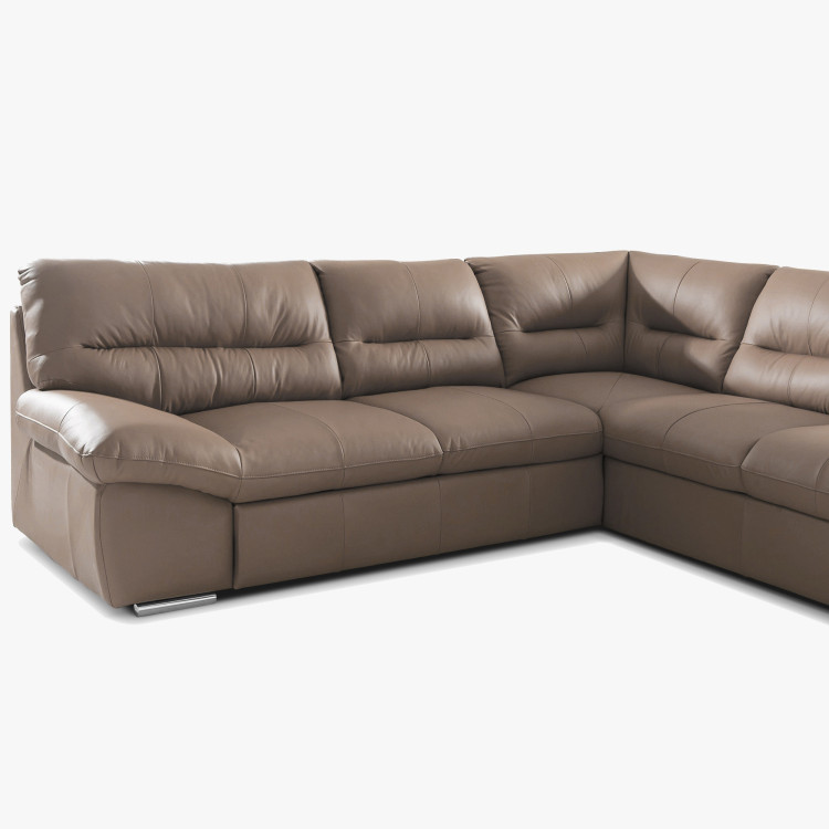 Ecksofa - echtes Leder SAND, William Ecke rechts