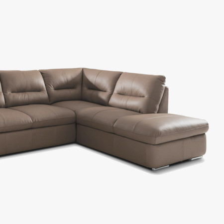 Ecksofa - echtes Leder SAND, William Ecke rechts
