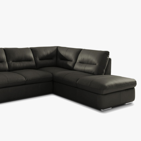 Runde Eckcouch - echtes Leder ESPRESSO, William Ecke rechts