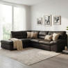 Ecksofa aus echtem Leder Espresso, 3-Sitzer, Komfort