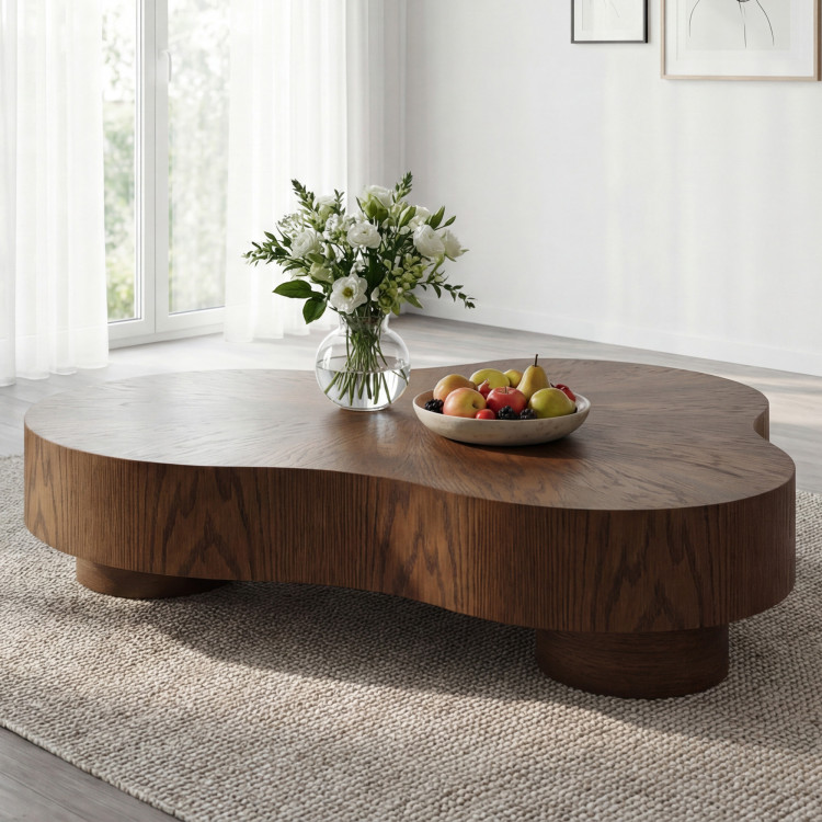 Design-Couchtisch in Nussbaumfarbe