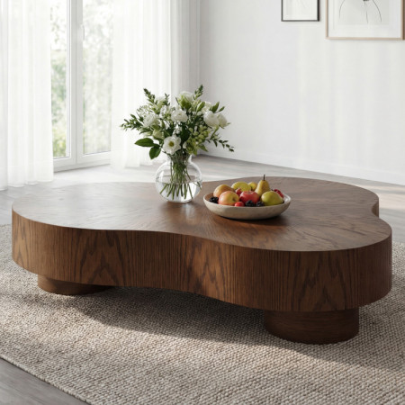 Design-Couchtisch in Nussbaumfarbe