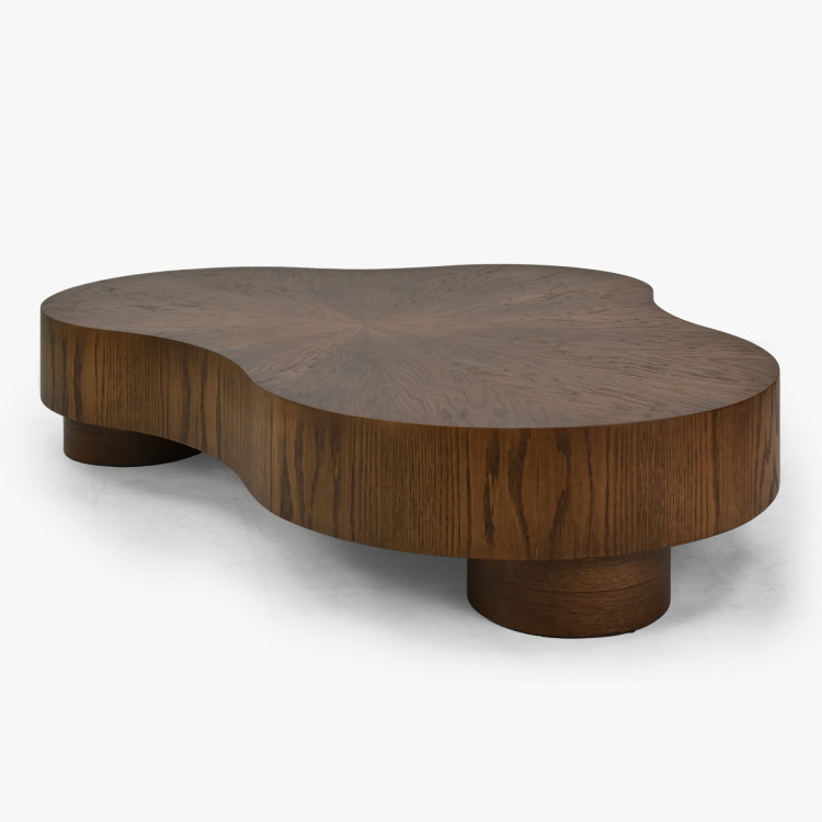 Design-Couchtisch in Nussbaumfarbe