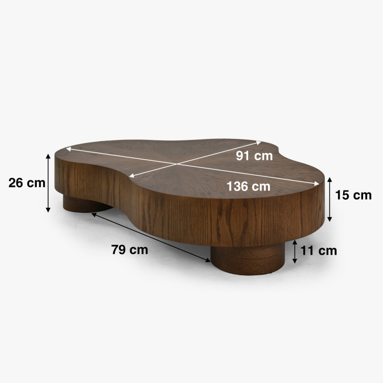 Design-Couchtisch in Nussbaumfarbe