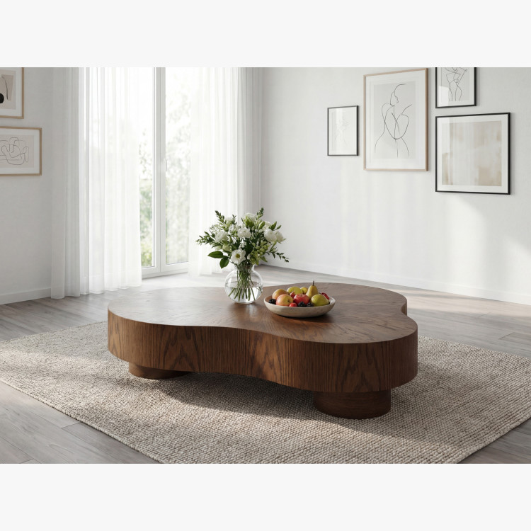 Design-Couchtisch in Nussbaumfarbe