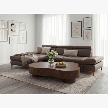 Design-Couchtisch in Nussbaumfarbe