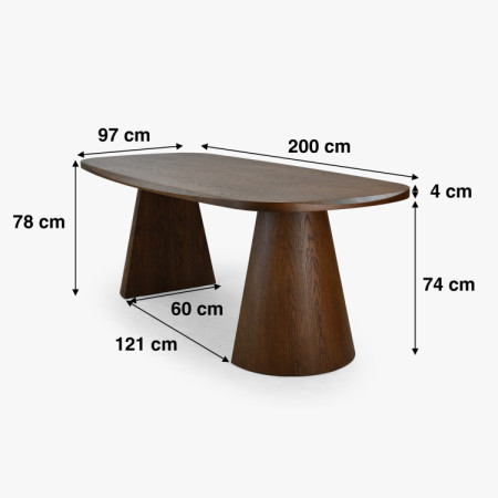 Designierter Esstisch 200 cm in Walnussfarbe