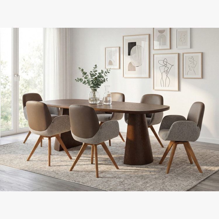 Designierter Esstisch 200 cm in Walnussfarbe