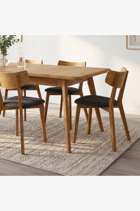 Holztisch aus Eiche 180 x 90 cm mit schrägen Beinen 2