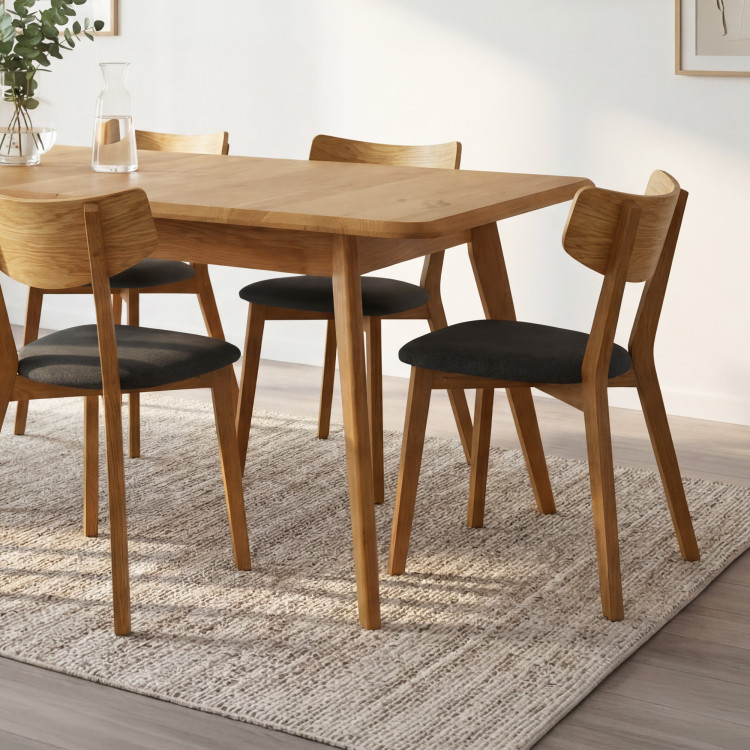 Holztisch aus Eiche 180 x 90 cm mit schrägen Beinen