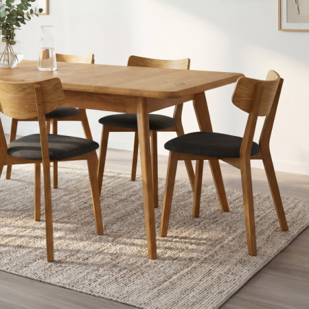 Holztisch aus Eiche 180 x 90 cm mit schrägen Beinen