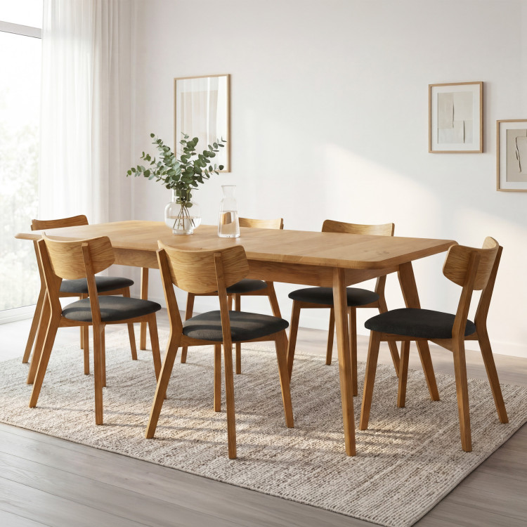 Holztisch aus Eiche 180 x 90 cm mit schrägen Beinen