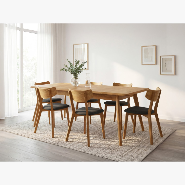 Holztisch aus Eiche 180 x 90 cm mit schrägen Beinen