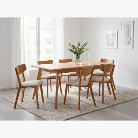 Holztisch aus Eiche 180 x 90 cm mit schrägen Beinen