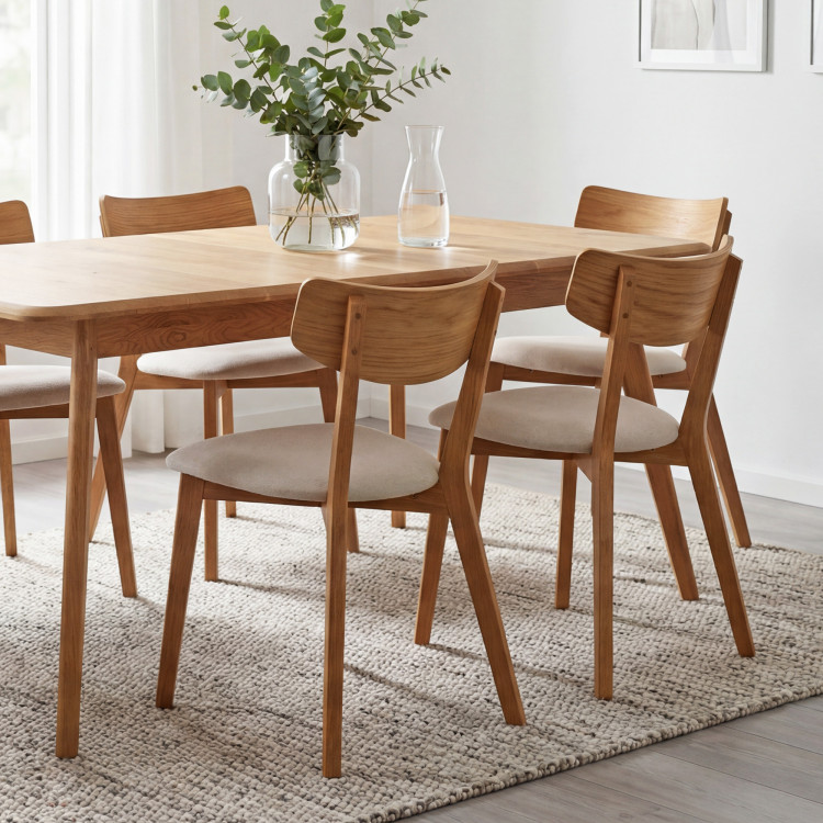 Holztisch aus Eiche 180 x 90 cm mit schrägen Beinen