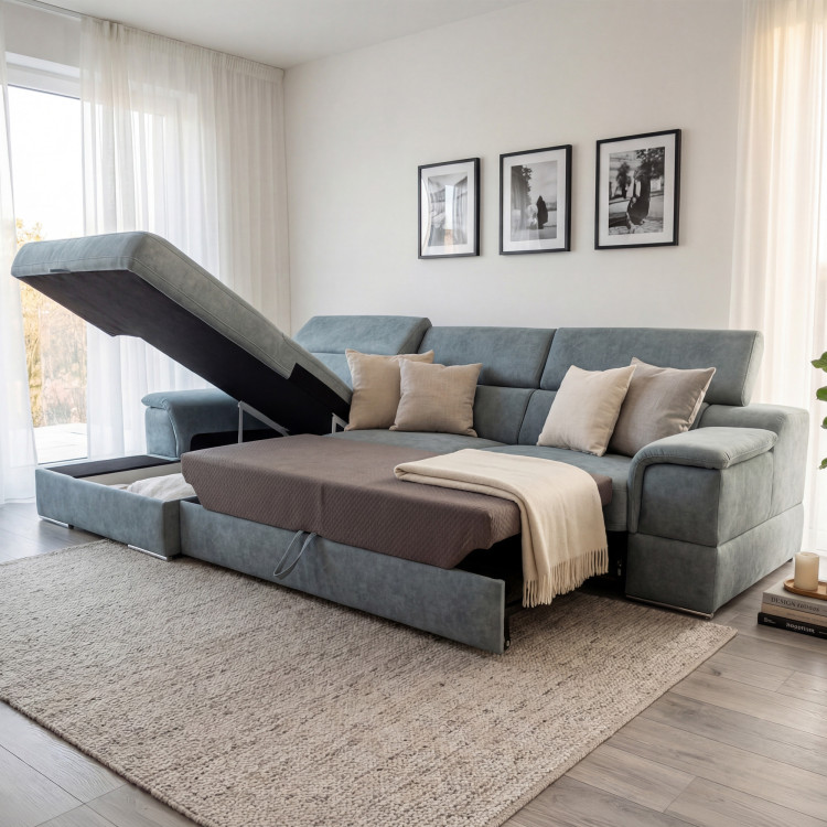 R Ecksofa mit Schlaffunktion – linke Ecke