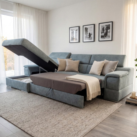 R Ecksofa mit Schlaffunktion – linke Ecke