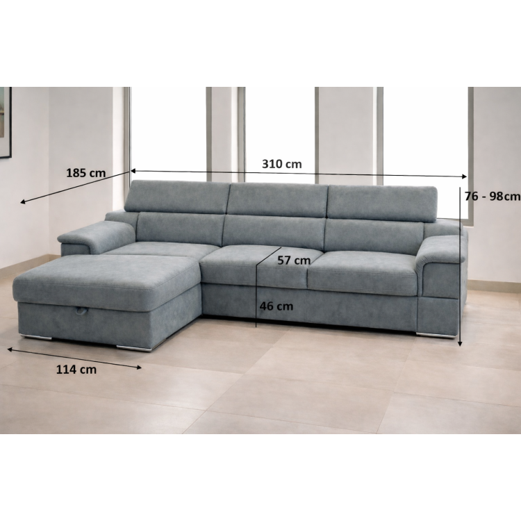 R Ecksofa mit Schlaffunktion – linke Ecke