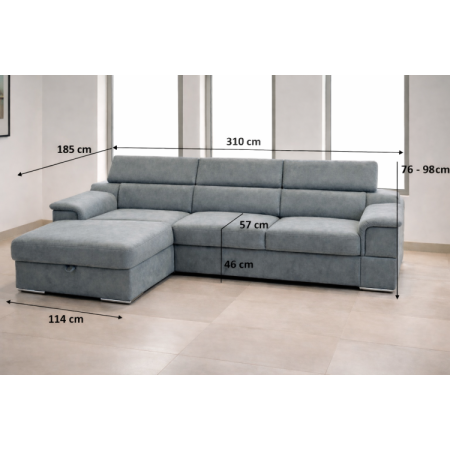 R Ecksofa mit Schlaffunktion – linke Ecke