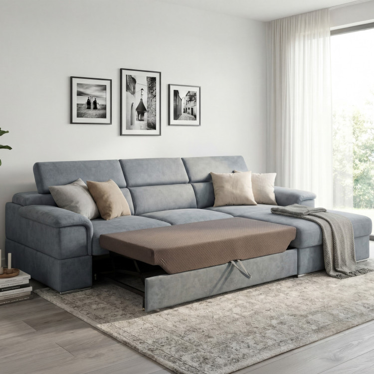 R Eck-Eckcouch mit Schlafunktion - rechte Ecke