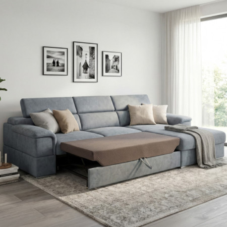 R Eck-Eckcouch mit Schlafunktion - rechte Ecke