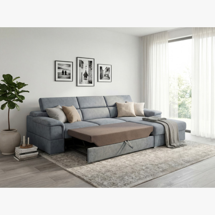 R Eck-Eckcouch mit Schlafunktion - rechte Ecke