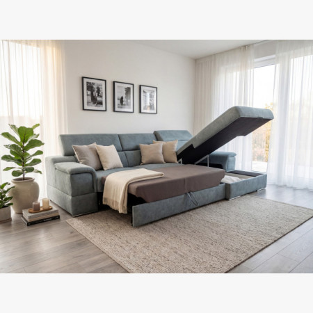 R Eck-Eckcouch mit Schlafunktion - rechte Ecke