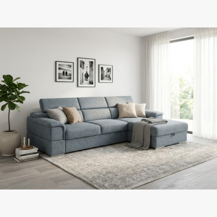 R Eck-Eckcouch mit Schlafunktion - rechte Ecke