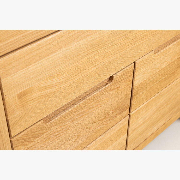 Eiche Hohe Vitrine mit Glastüren und Festen