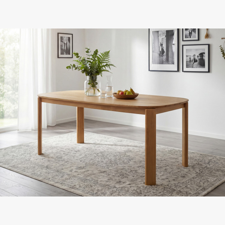 Dubdesign Esstisch Robi 200 × 100 cm und gepolsterter Stuhl Arco