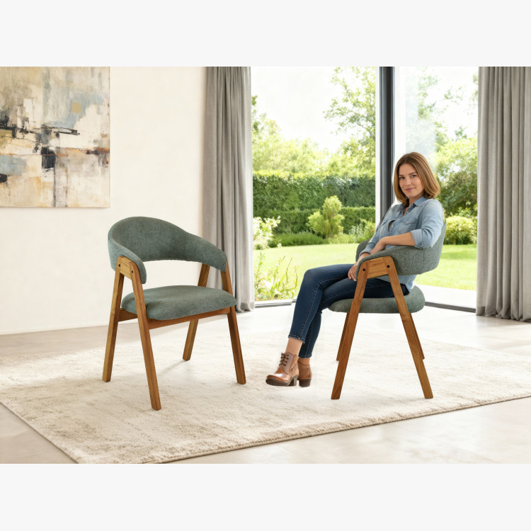 Dubdesign Esstisch Robi 200 × 100 cm und gepolsterter Stuhl Arco