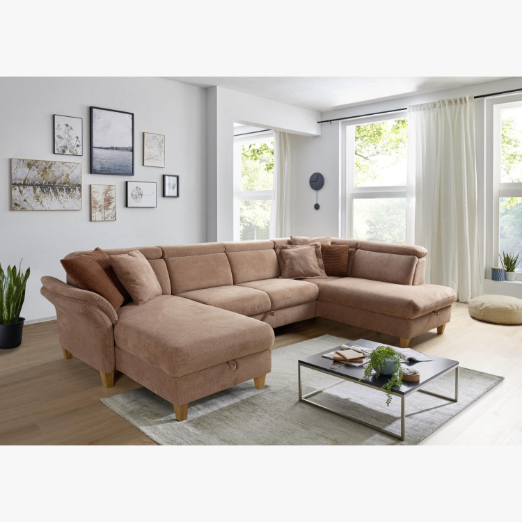 Sofa in U-Form auf Füßen - Ottoman rechts