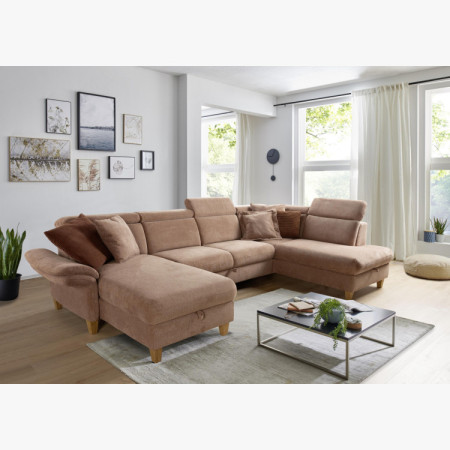 Sofa in U-Form auf Füßen - Ottoman rechts