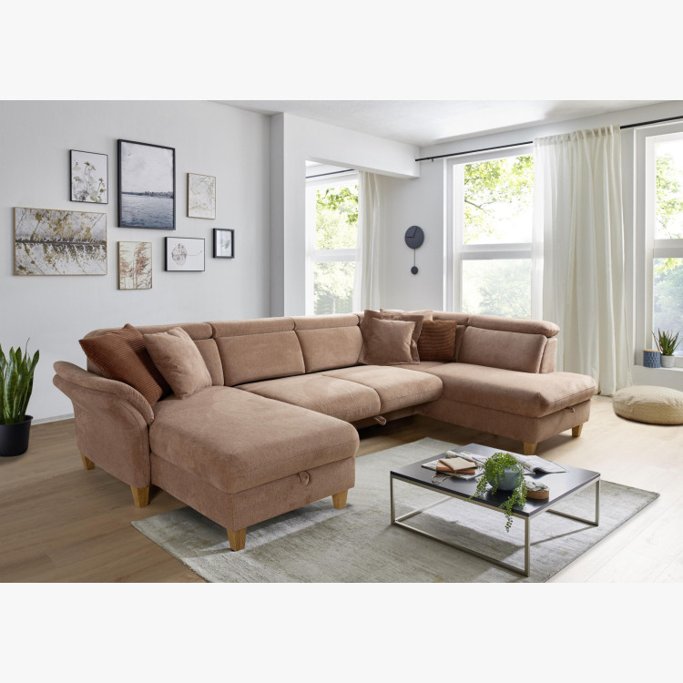 Sofa in U-Form auf Füßen - Ottoman rechts