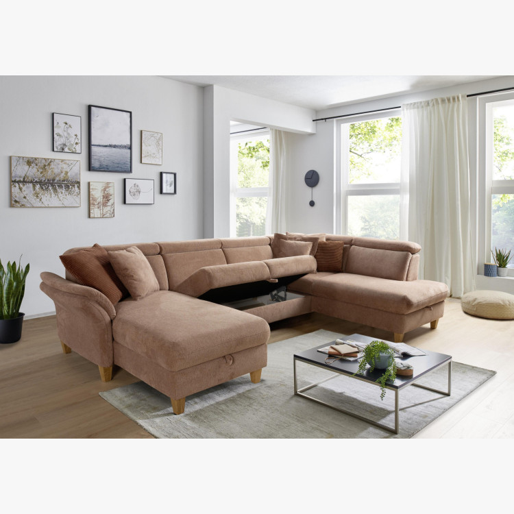 Sofa in U-Form auf Füßen - Ottoman rechts