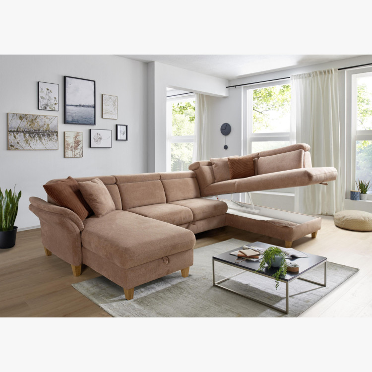 Sofa in U-Form auf Füßen - Ottoman rechts