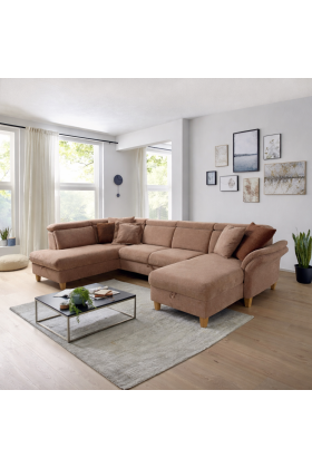 Sofa in U-Form auf Füßen - Ottoman links