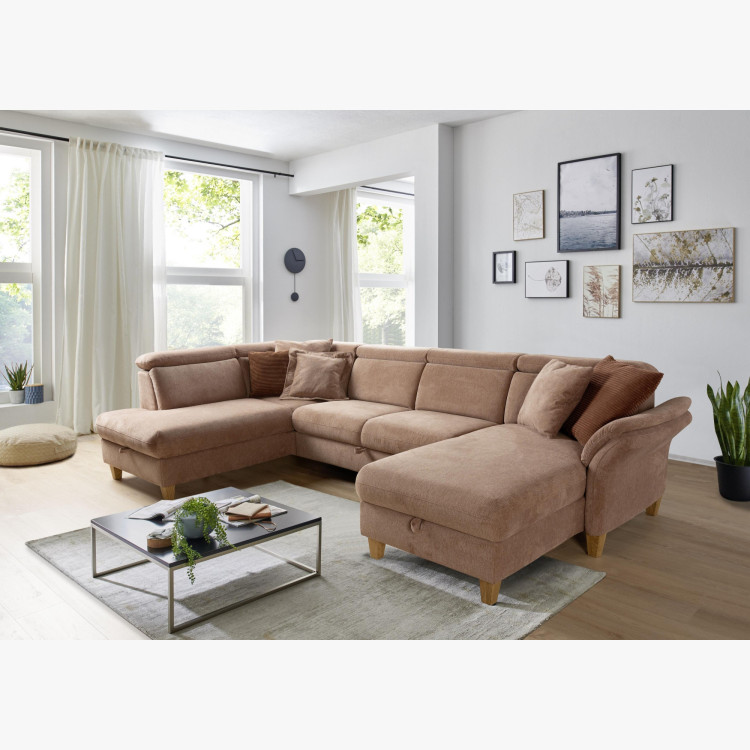 Sofa in U-Form auf Füßen - Ottoman links