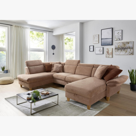 Sofa in U-Form auf Füßen - Ottoman links