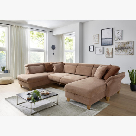 Sofa in U-Form auf Füßen - Ottoman links