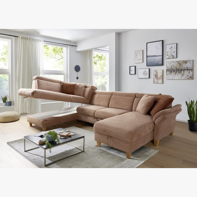 Sofa in U-Form auf Füßen - Ottoman links