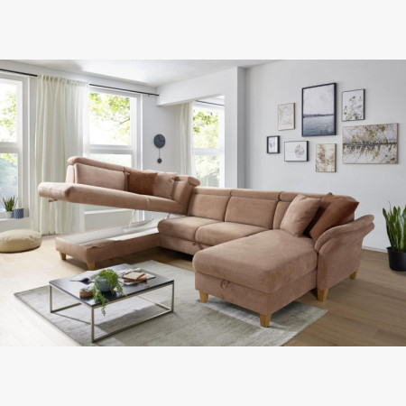 Sofa in U-Form auf Füßen - Ottoman links