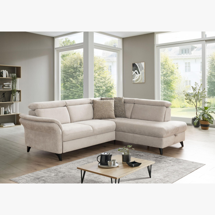 Runde Eckcouch Glendale – Ottoman rechts