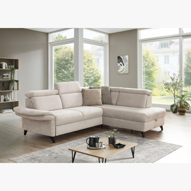 Runde Eckcouch Glendale – Ottoman rechts