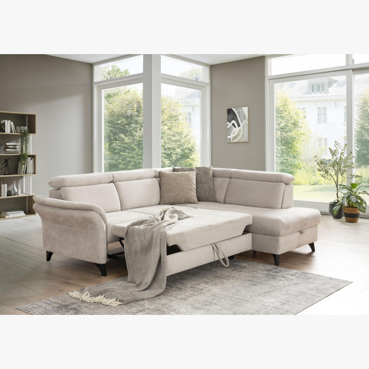 Runde Eckcouch Glendale – Ottoman rechts