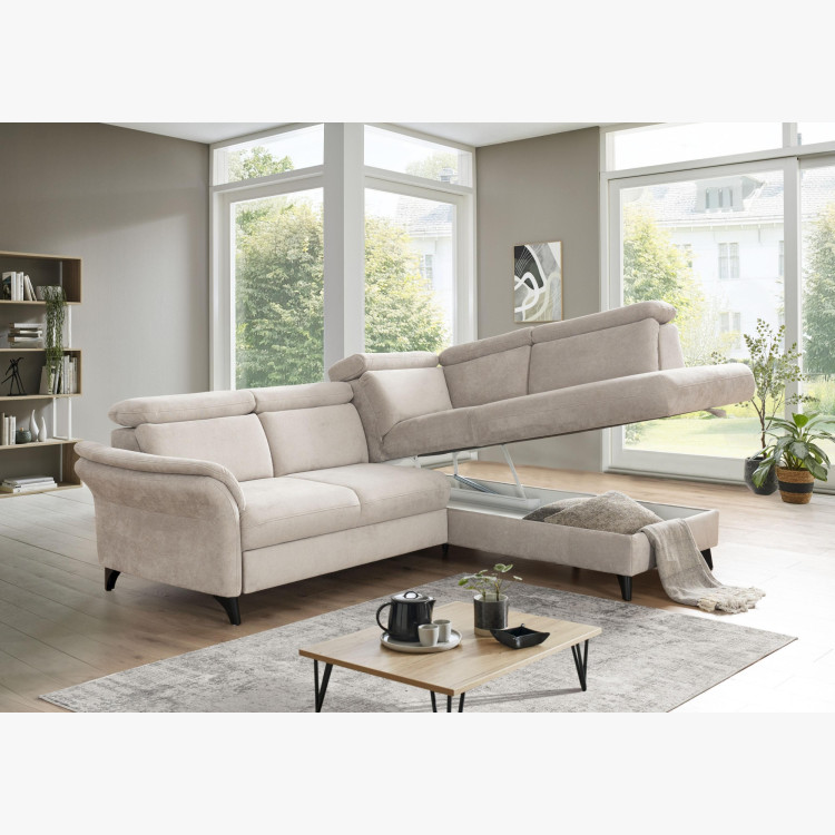 Runde Eckcouch Glendale – Ottoman rechts