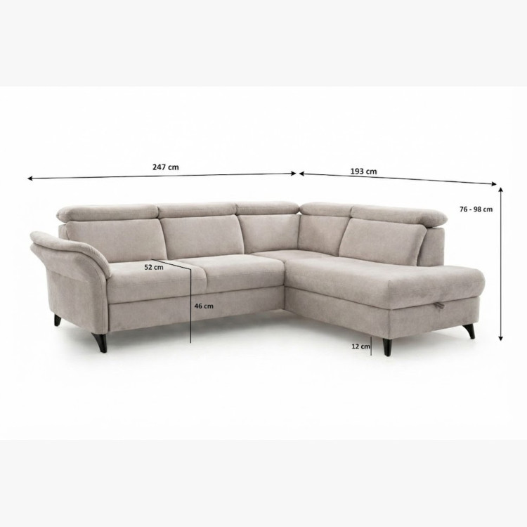 Runde Eckcouch Glendale – Ottoman rechts